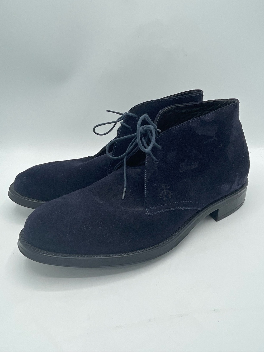 Brooks Brothers 1818 Navy Suede Chukka Boots - Lace-Up.